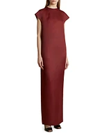 Lohan Silk Cap-Sleeve Maxi Dress