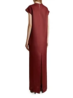 Lohan Silk Cap-Sleeve Maxi Dress