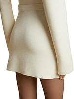 Darrion Wool-Blend A-Line Miniskirt