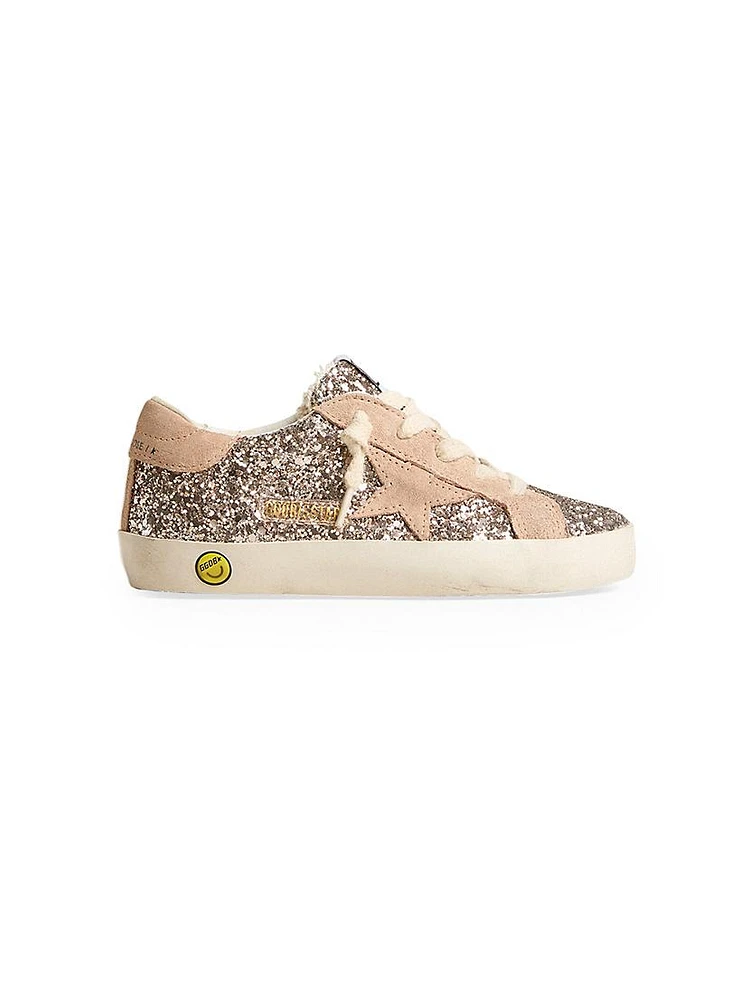 Baby Girl's, Little Girl's & Super Star Glitter Suede-Trim Sneakers