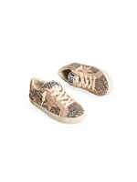 Baby Girl's, Little Girl's & Super Star Glitter Suede-Trim Sneakers