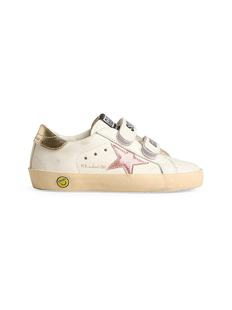 Baby Girl's, Little Girl's & Old School Leather Glitter Star Sneakers