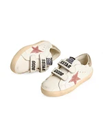 Baby Girl's, Little Girl's & Old School Leather Glitter Star Sneakers