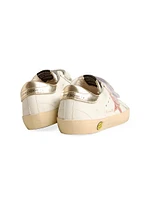 Baby Girl's, Little Girl's & Old School Leather Glitter Star Sneakers