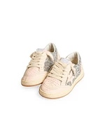 Baby Girl's, Little Girl's & Ballstar Glitter Leather Sneakers