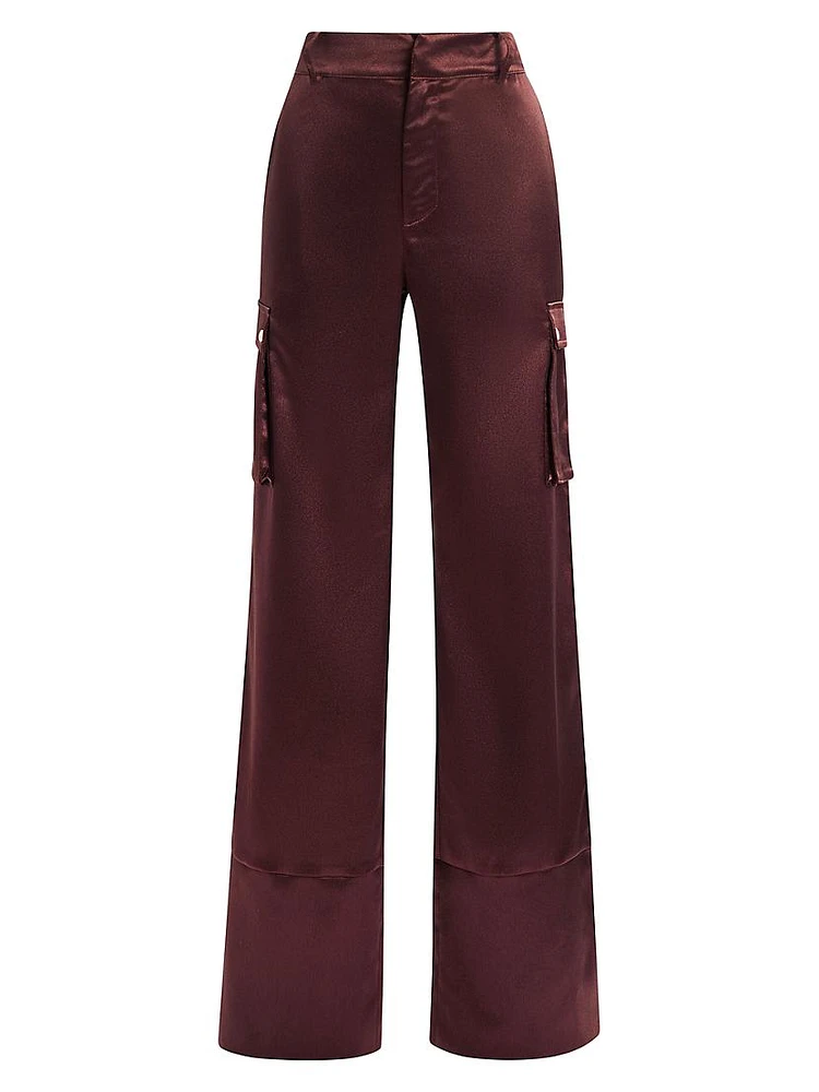 Galia Satin Cargo Pants