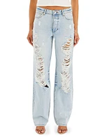 Sunny Mid Rise Distressed Boyfriend Jeans