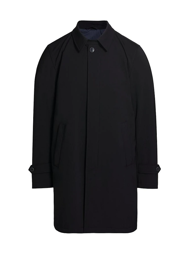 Stretch Nylon Twill Overcoat