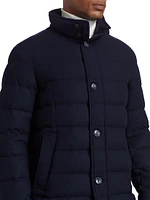 Quilted Cashmere-Blend Down Jacket