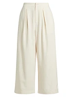 Textured Silk Relaxed-Fit Trousers