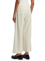 Textured Silk Relaxed-Fit Trousers