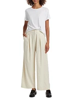 Textured Silk Relaxed-Fit Trousers