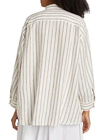 Linen Striped Oversized Shirt