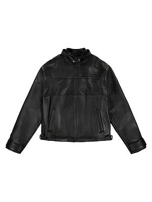 Black-Out Leather Racing Jacket