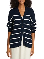 Chloe Striped Cotton Cardigan