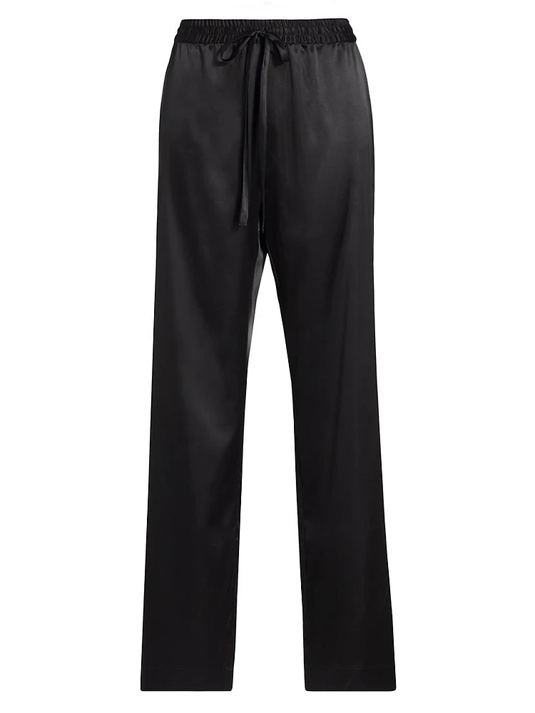 Glamour Straight-Leg Satin Pants