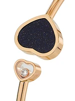 Happy Hearts 18K Rose Gold, 0.05 TCW Diamond & Aventurine Cuff