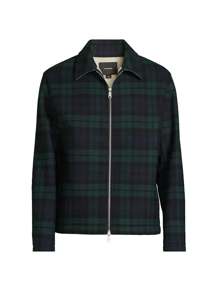 Plaid Wool-Blend Jacket
