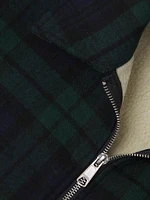 Plaid Wool-Blend Jacket