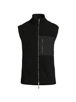 Faux-Sherpa Zip-Up Gilet