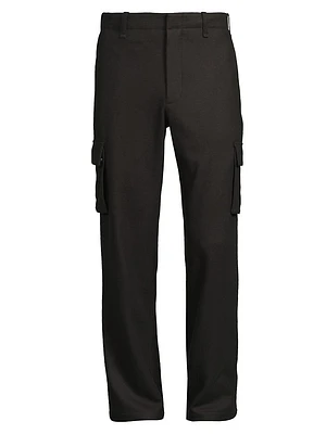 Wool-Blend Flannel Cargo Pants