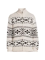 Fair isle-Style Wool-Blend Knit Sweater
