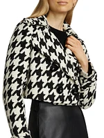 Ally Houndstooth Double-Breasted Jacket