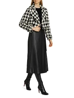 Ally Houndstooth Double-Breasted Jacket