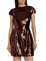 Kristen Sequin Cap-Sleeve Minidress