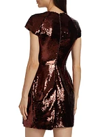 Kristen Sequin Cap-Sleeve Minidress