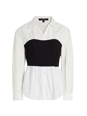 Jolie Cotton-Blend Bustier Shirt