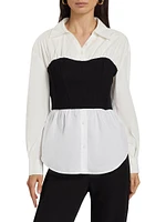 Jolie Cotton-Blend Bustier Shirt