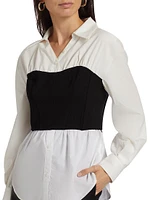 Jolie Cotton-Blend Bustier Shirt