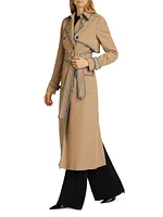 Aria Gabardine Double-Breasted Trench Coat