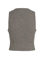 Houndstooth Button-Front Vest