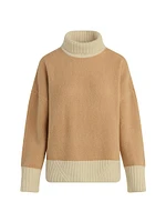 Andi Colorblocked Wool-Blend Turtleneck Sweater