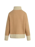 Andi Colorblocked Wool-Blend Turtleneck Sweater