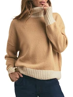 Andi Colorblocked Wool-Blend Turtleneck Sweater