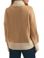 Andi Colorblocked Wool-Blend Turtleneck Sweater