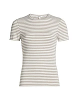 Bamboo Striped Stretch Jersey T-Shirt