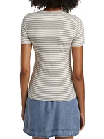 Bamboo Striped Stretch Jersey T-Shirt