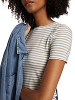 Bamboo Striped Stretch Jersey T-Shirt