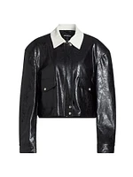 Braylin Faux-Leather Shirt Jacket