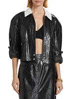 Braylin Faux-Leather Shirt Jacket
