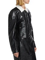Braylin Faux-Leather Shirt Jacket