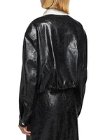 Braylin Faux-Leather Shirt Jacket