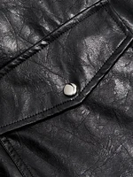 Braylin Faux-Leather Shirt Jacket