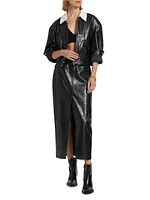 Braylin Faux-Leather Shirt Jacket