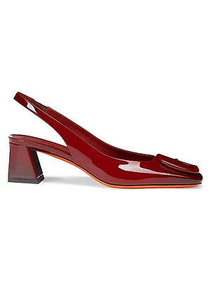50MM Patent Leather Slingback Pumps