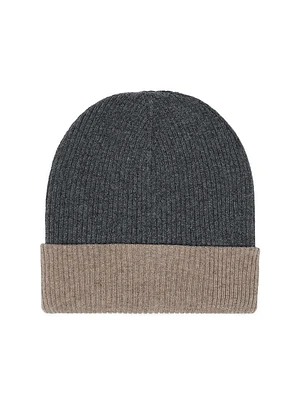 Cashmere Double Knit Ribbed Beanie